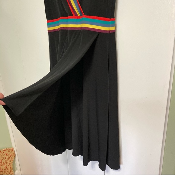 RAINBOW Knit Dress Black Multicolor Stripe Sleeveless by Catherine Malandrino XL - Picture 11 of 15